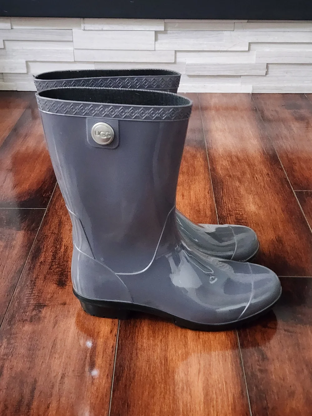 Women's Gray Waterproof Rain Boots